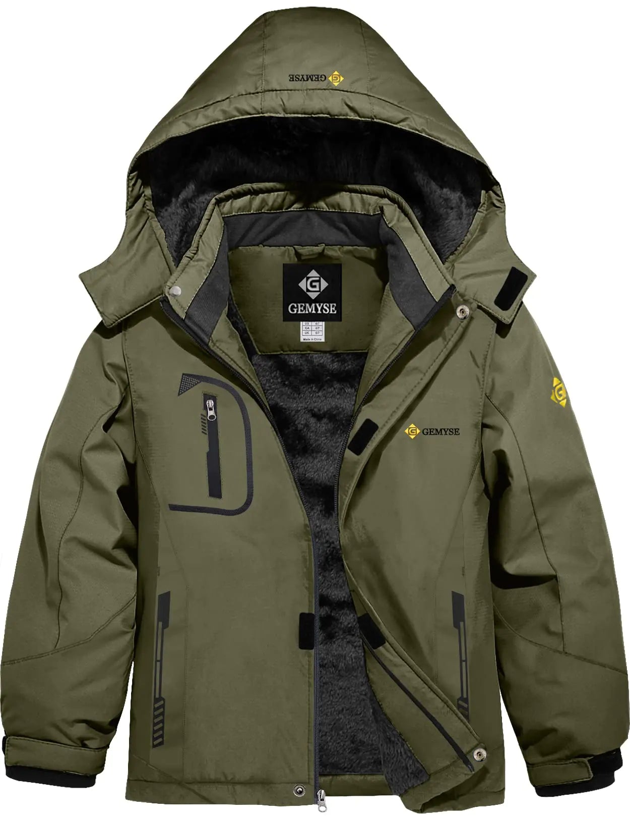 GEMYSE Boys Waterproof Ski Snow Jacket
