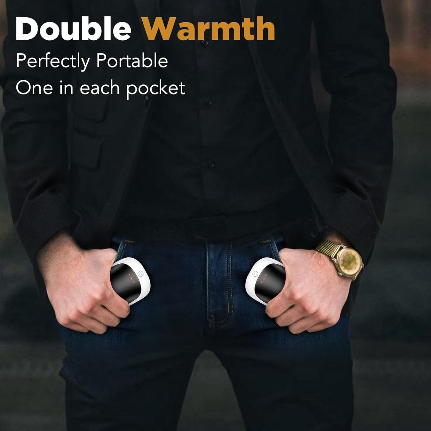 2 Pack Hand Warmers Rechargeable, Portable Electric Hand Warmers Reusable, USB 2