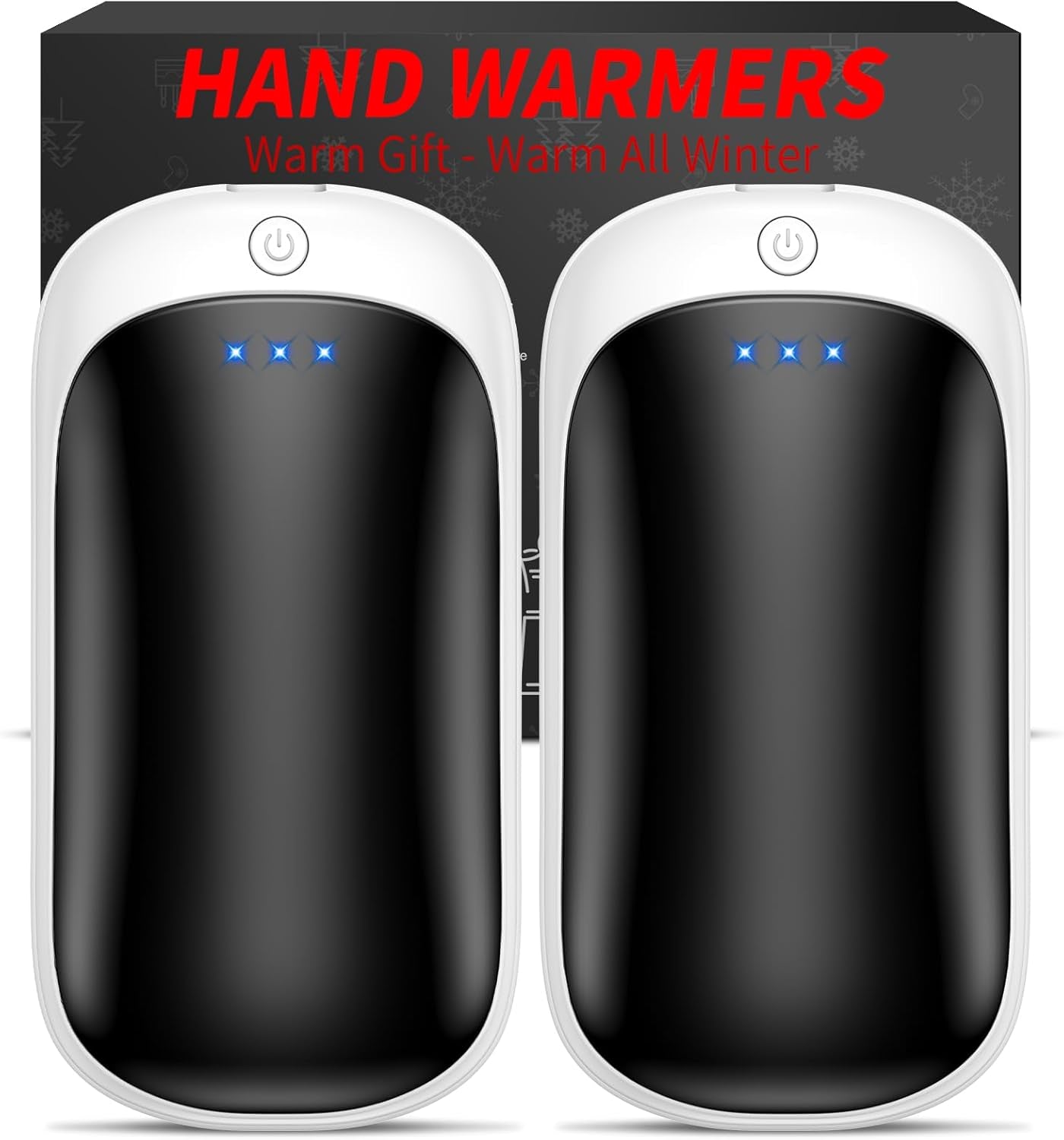 2 Pack Hand Warmers Rechargeable, Portable Electric Hand Warmers Reusable, USB 2