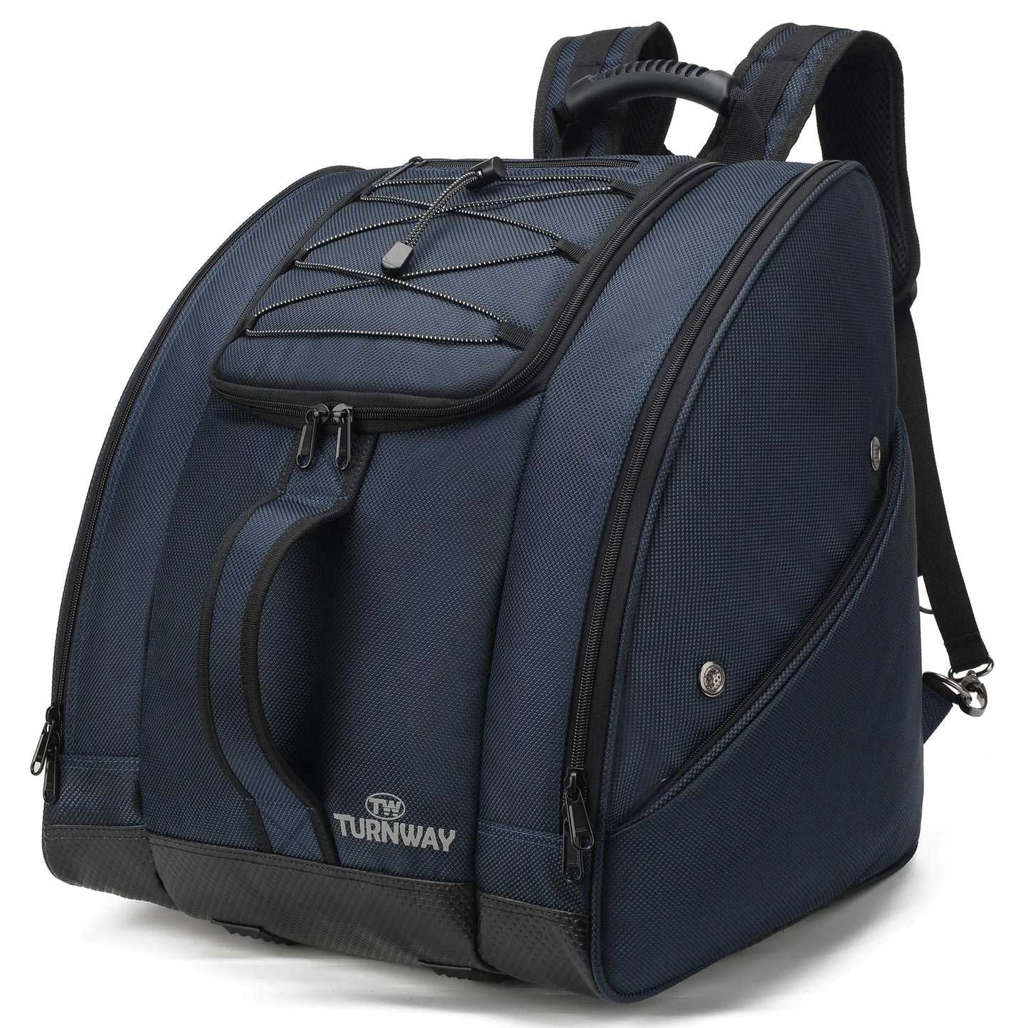 TurnWay Ski/Snowboard Boot Bag/Skating Bag | Store Gear Jacket Helmet Goggles Gloves & Accessories | Travel with Waterproof Exterior & Bottom Venting & Grommets for Snow Drainage (Blue)